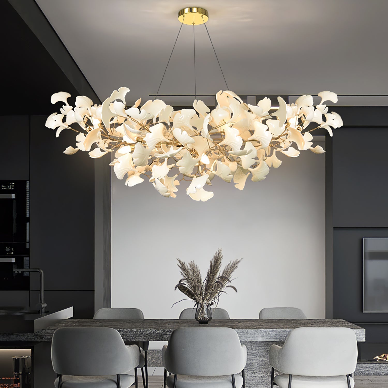 Olivia Luxury Chandelier Ceramics Living Room U Arc Shape - Neutral Decor