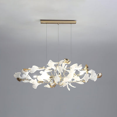 Quiven Chandelier Gingko Leaf Ceramic Gold Elegant