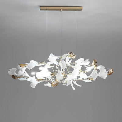 Quiven Chandelier Gingko Leaf Ceramic Gold Elegant