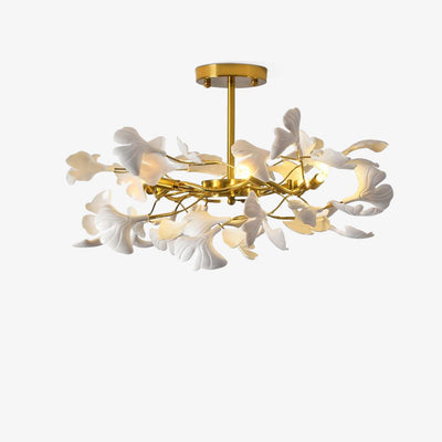 Auriora Pendant Lamp Gingko Ceramic Leaves Gold