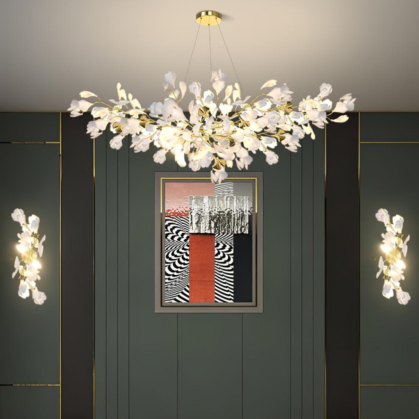 Solivaya Wall Lamp Gingko Flowers Brass