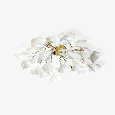 Solara Ceiling Lamp Gingko Leaves with Brass Branch - Neutral Decor