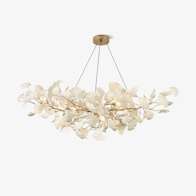 Olivia Ceramic Gingko Leaf Chandelier Smile -Shape - Neutral Decor