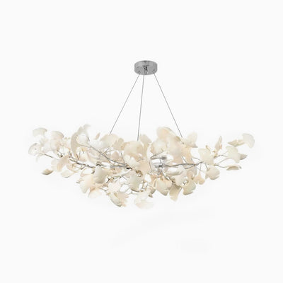 Olivia Ceramic Gingko Leaf Chandelier Smile -Shape - Neutral Decor