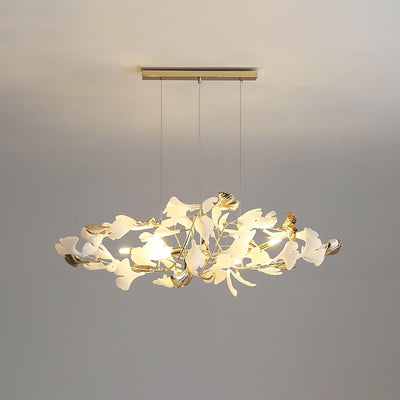 Quiven Chandelier Gingko Leaf Ceramic Gold Elegant