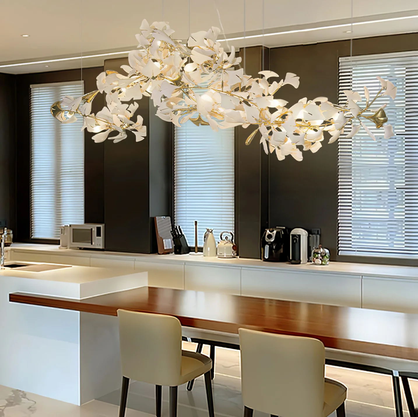 Eurzoris Gingko Leaf Chandelier