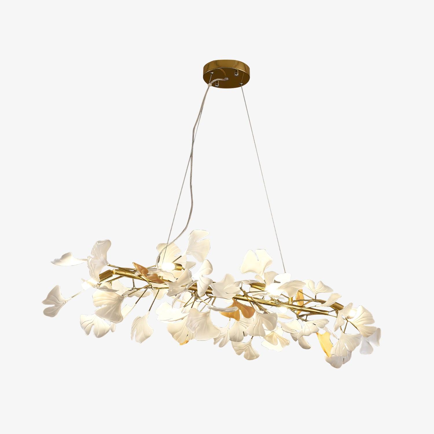 Rirove Pendant Lamp Gingko Ceramic Petals Gold