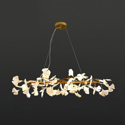 Rirove Pendant Lamp Gingko Ceramic Petals Gold