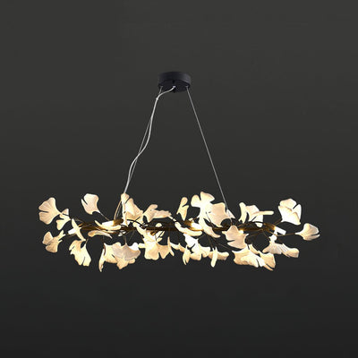 Rirove Pendant Lamp Gingko Ceramic Petals Gold