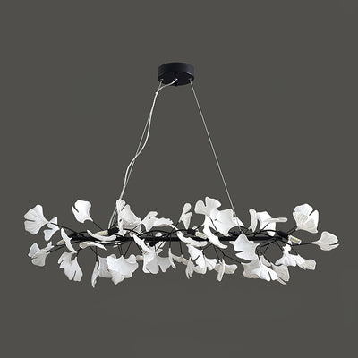 Rirove Pendant Lamp Gingko Ceramic Petals Gold