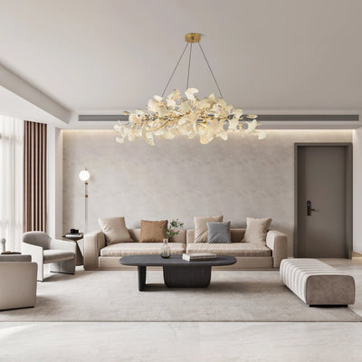 Oriiselle Chandelier Ceramic Gingko Petal Gold