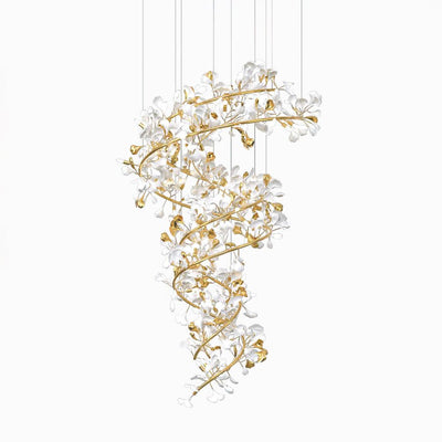 Gingko Ring Chandelier Ceramic Staircase Luxury