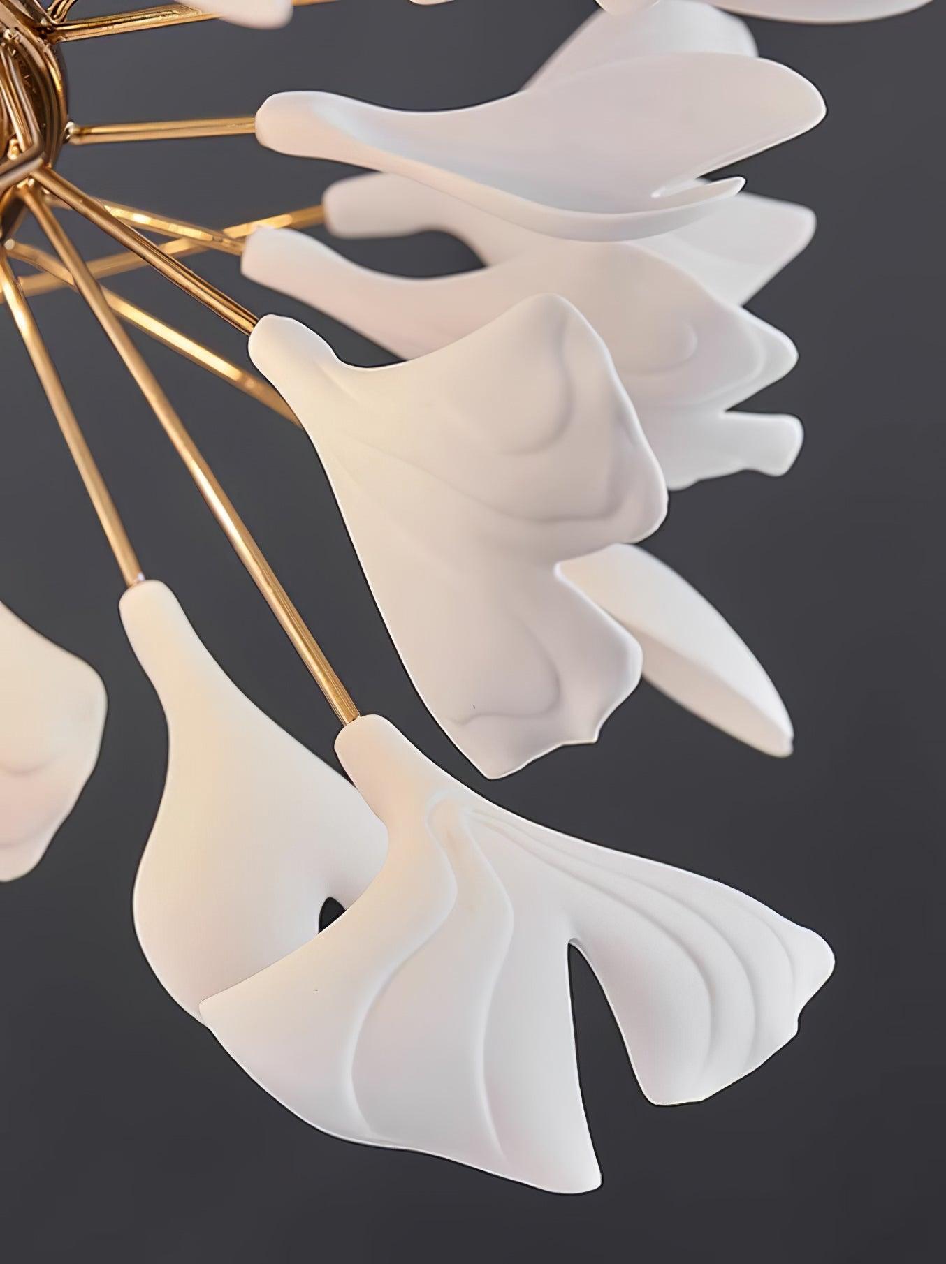 Double-Layer Ginkgo Ceramic Chandelier
