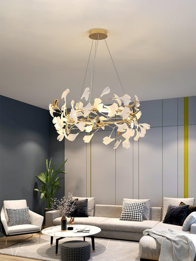 Vixu Postmodern Luxury Gingko Ceramics Chandelier