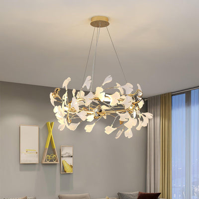 Vixu Postmodern Luxury Gingko Ceramics Chandelier
