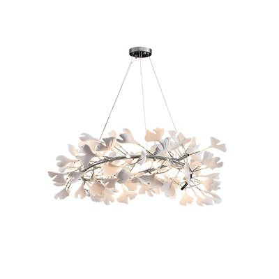 Umberis Pendant Lamp Gingko Porcelain Leaves Gold