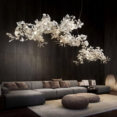 Ririxel Pendant Lamp Gingko Ceramic Petals Gold