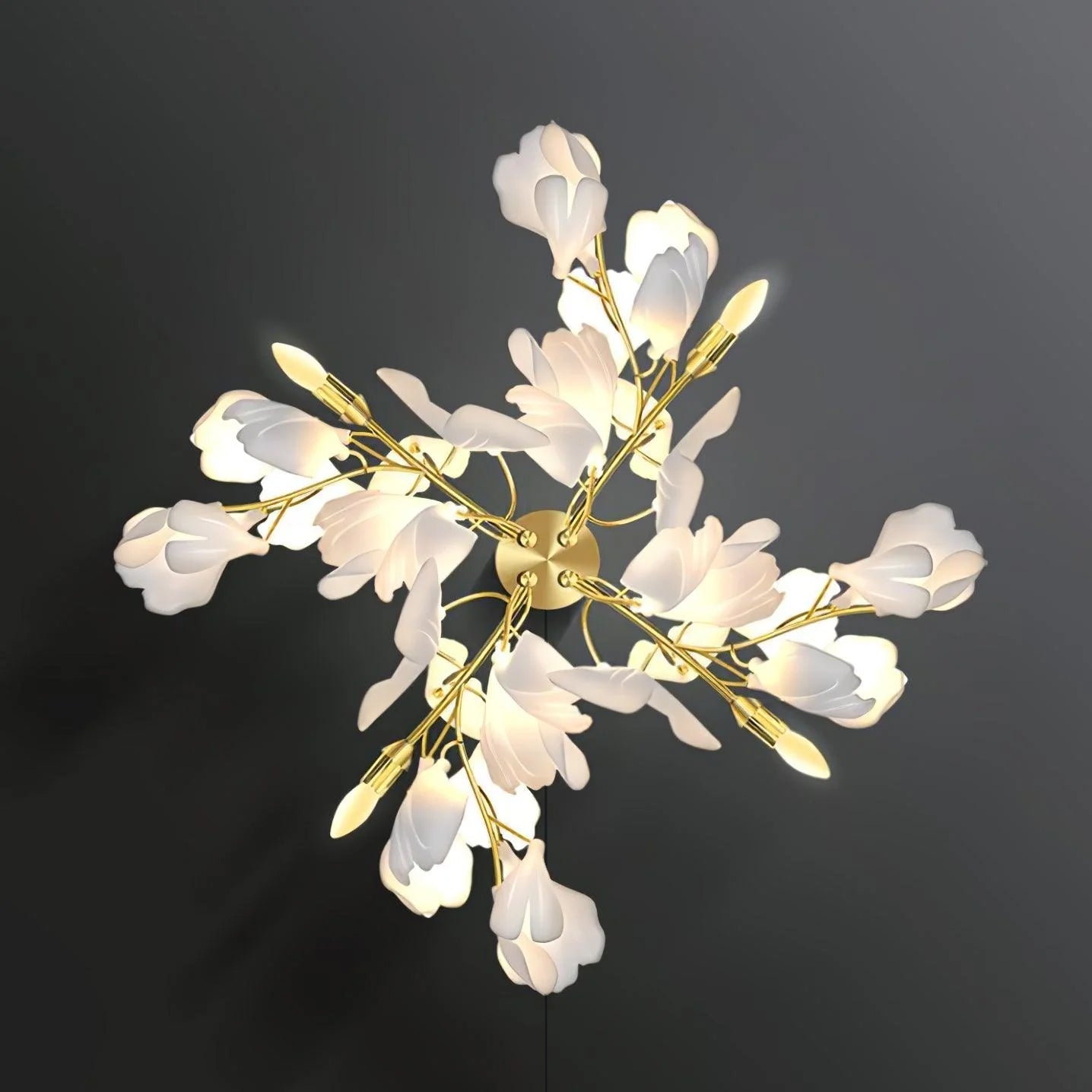 Solivaya Wall Lamp Gingko Flowers Brass