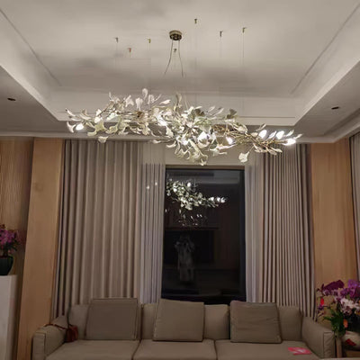 Olivia Ceramic Gingko Leaf Chandelier Smile -Shape - Neutral Decor