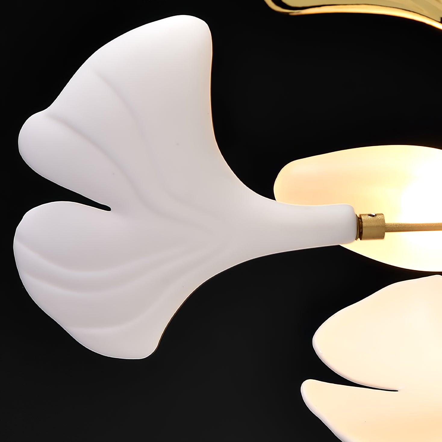 Olivia Ceramic Gingko Leaf Chandelier Smile -Shape - Neutral Decor