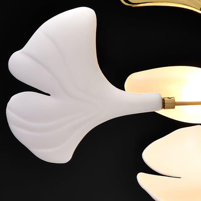 Olivia Ceramic Gingko Leaf Chandelier Smile -Shape - Neutral Decor