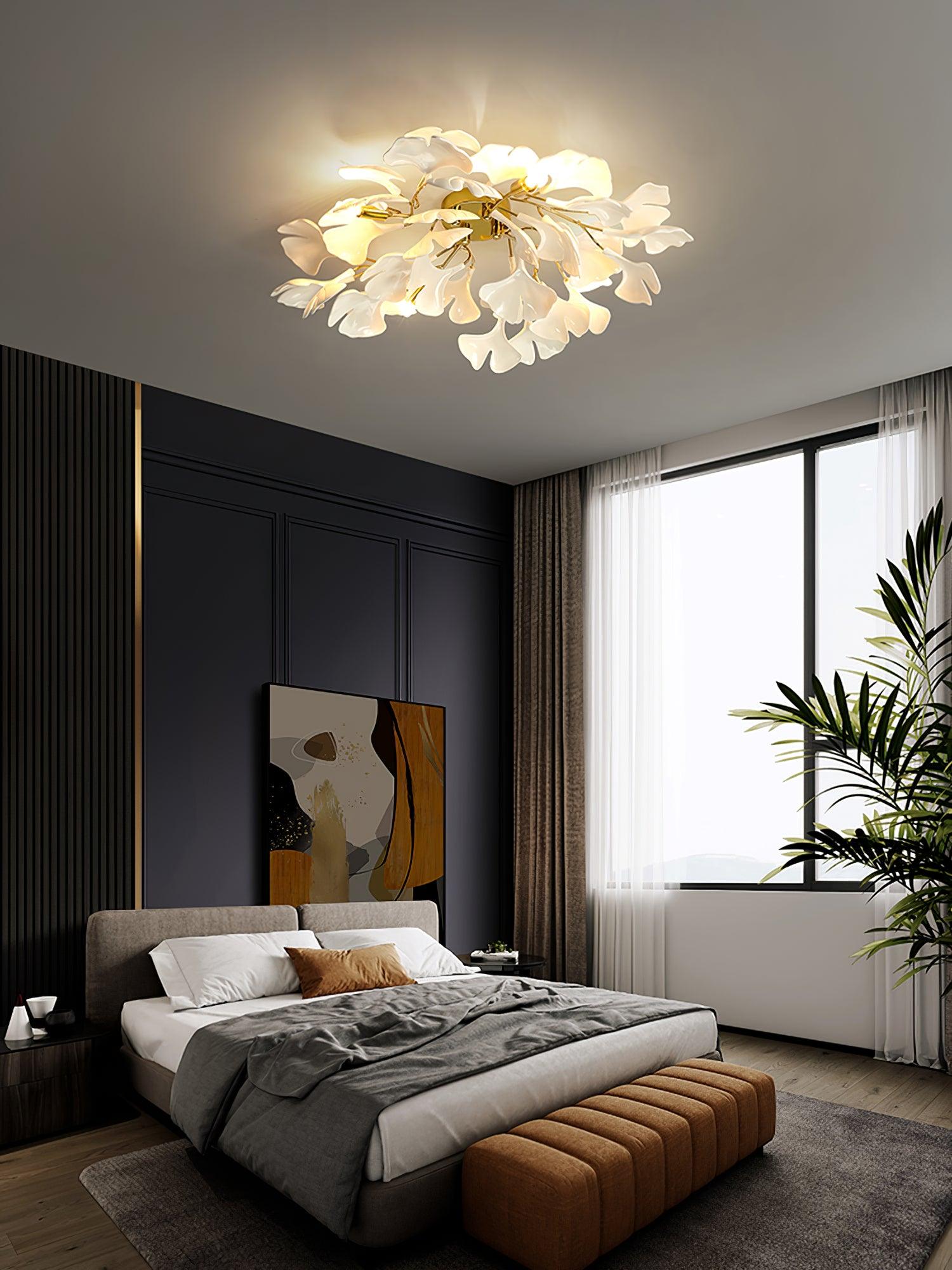 Callenne Elegant Ginkgo Leaf Ceiling Light - Neutral Decor