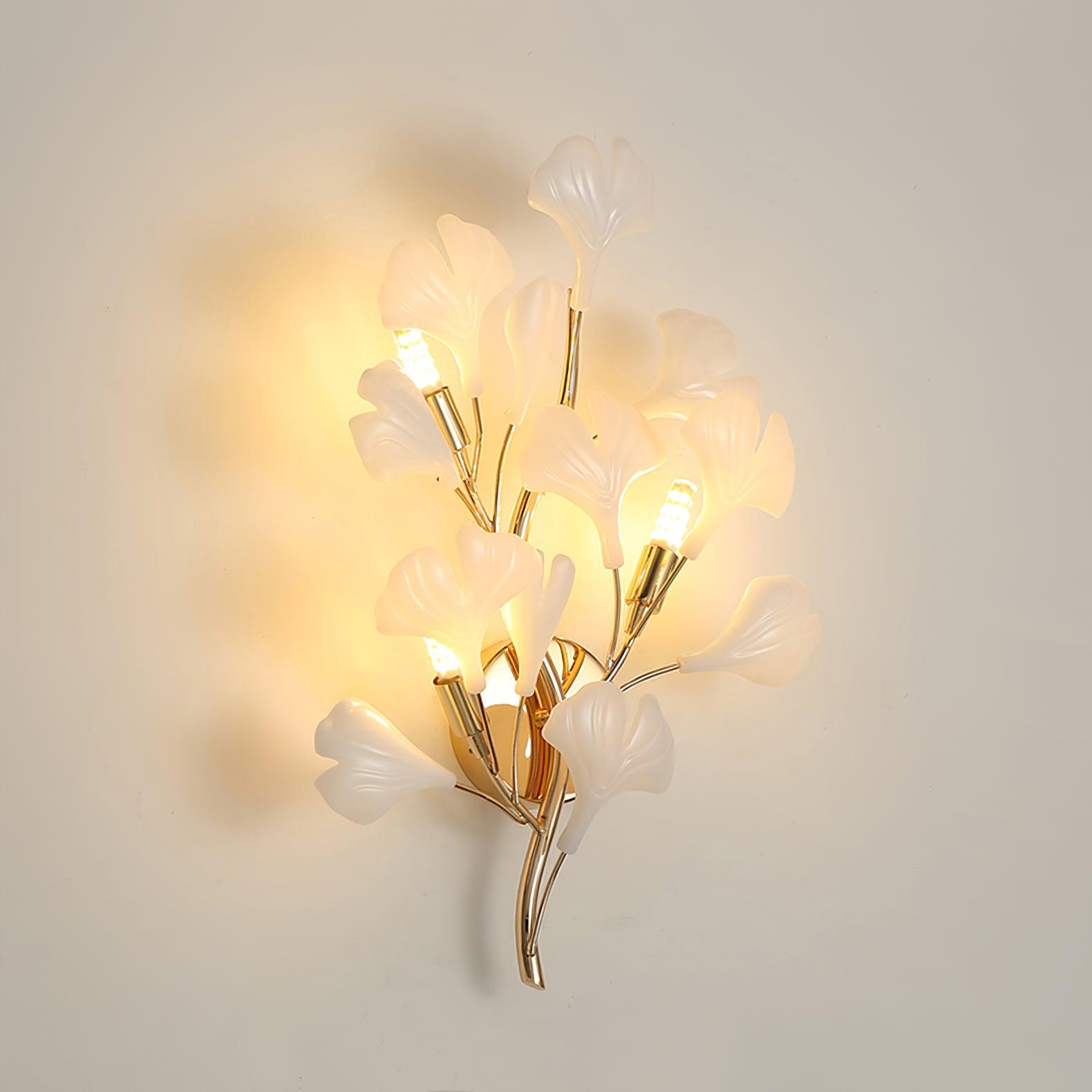 Oakes Postmodern Luxury Gingko Ceramics Wall Lamp