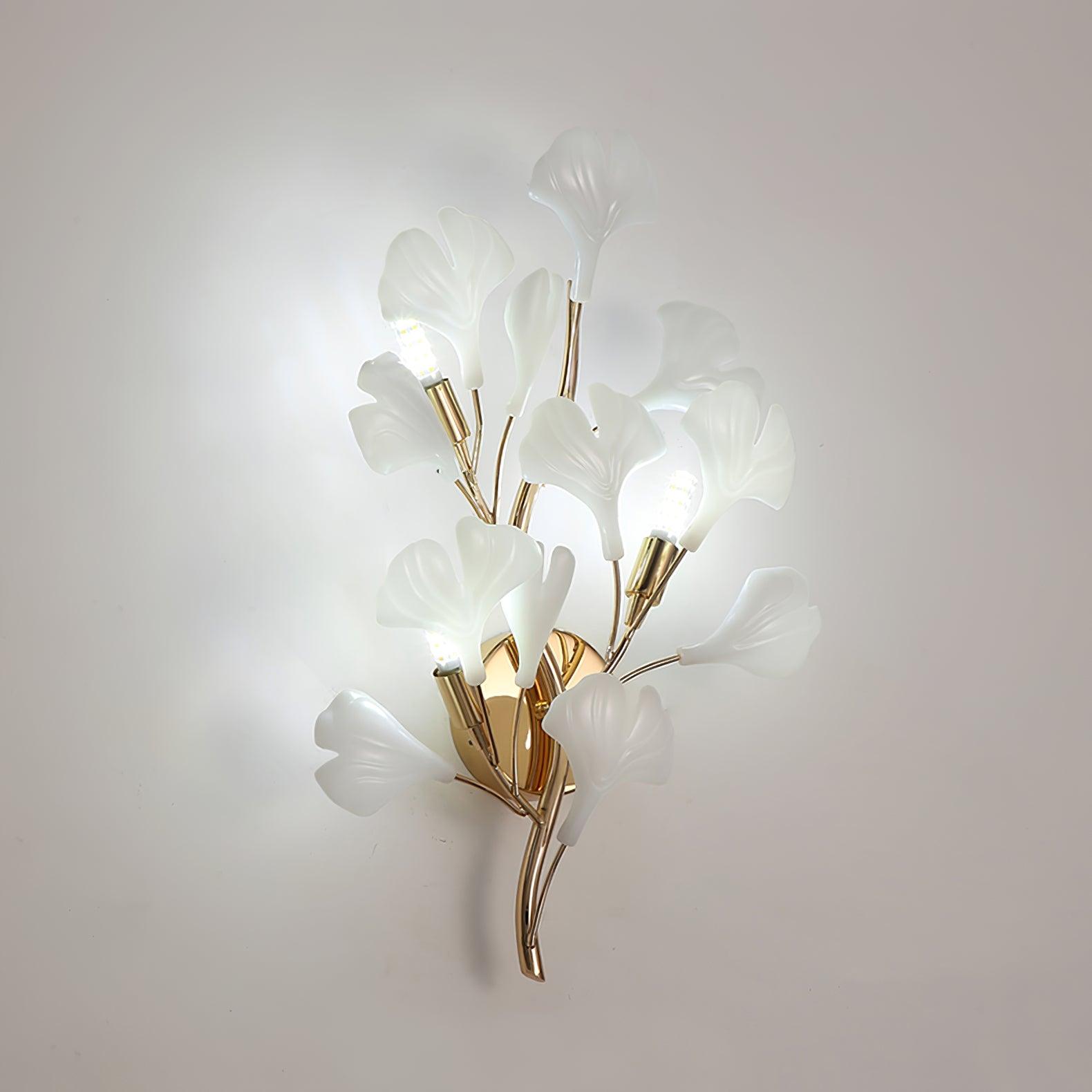 Oakes Postmodern Luxury Gingko Ceramics Wall Lamp