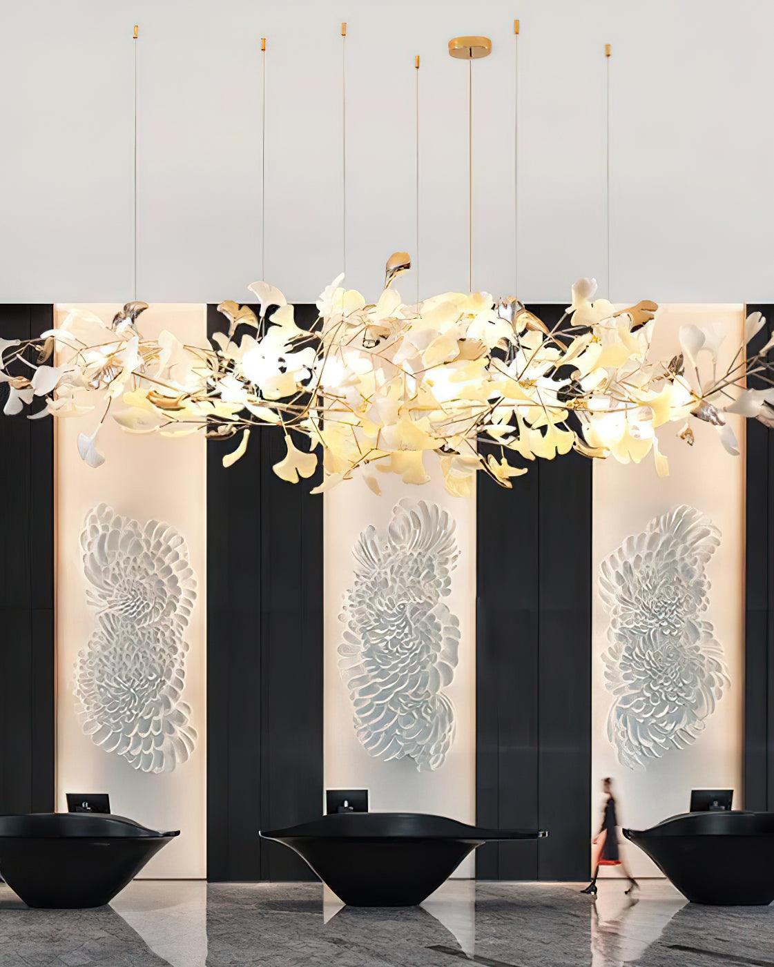 Sovell Postmodern Luxury Ginkgo Cloud Ceramics Chandelier