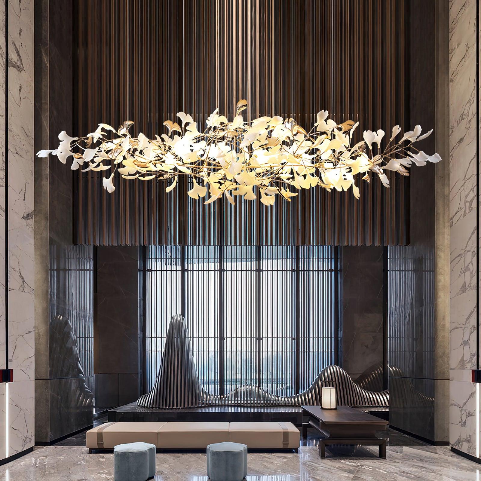 Sovell Postmodern Luxury Ginkgo Cloud Ceramics Chandelier