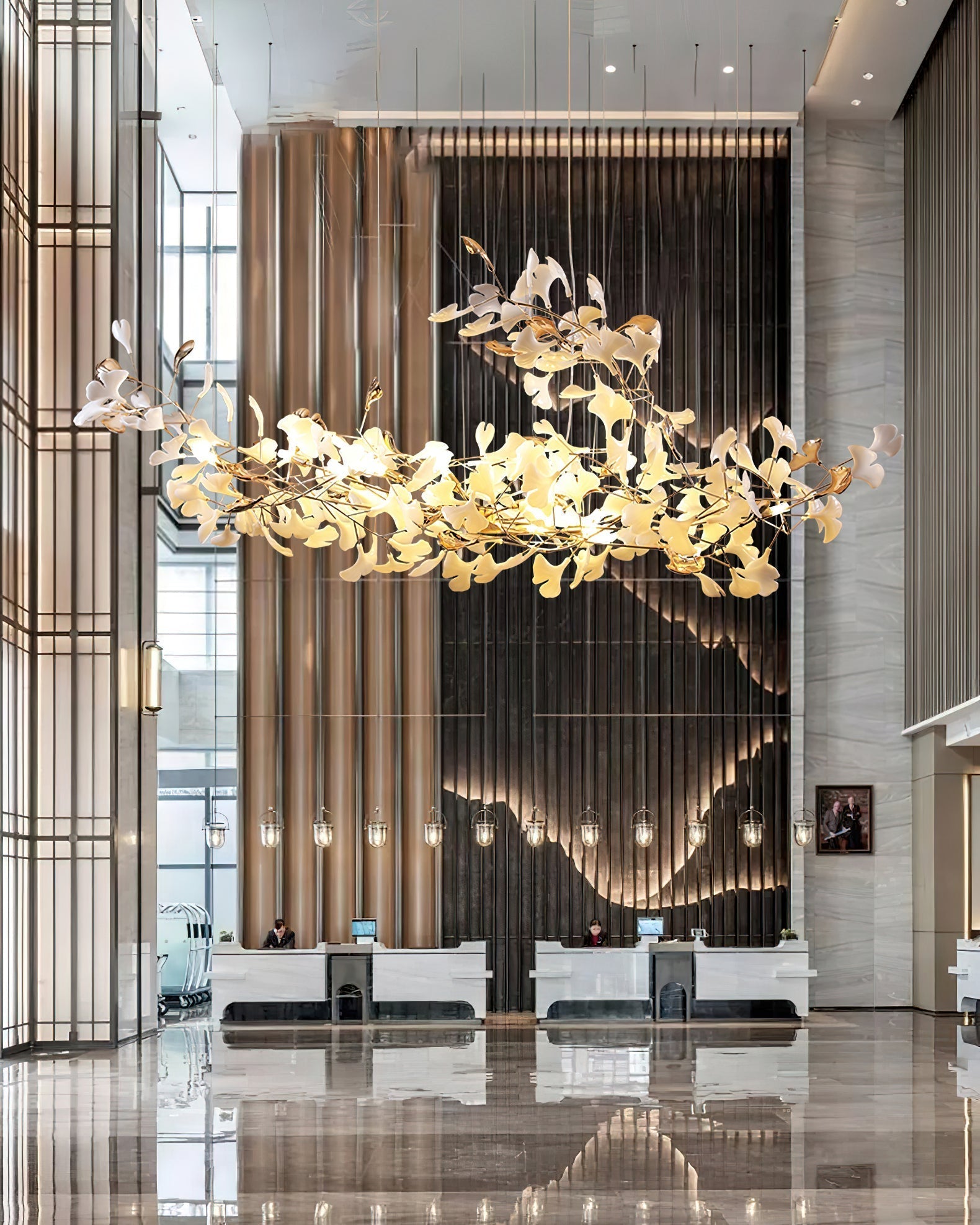 Sovell Postmodern Luxury Ginkgo Cloud Ceramics Chandelier