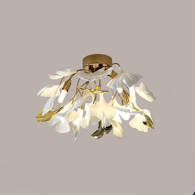 Solara Ceiling Lamp Gingko Leaves with Brass Branch - Neutral Decor