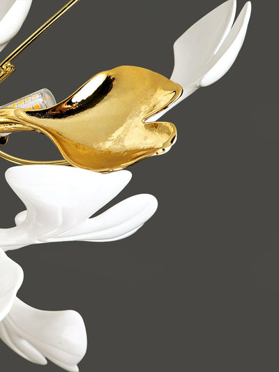 Solara Ceiling Lamp Gingko Leaves with Brass Branch - Neutral Decor