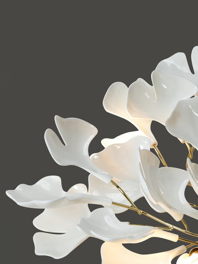 Solara Ceiling Lamp Gingko Leaves with Brass Branch - Neutral Decor