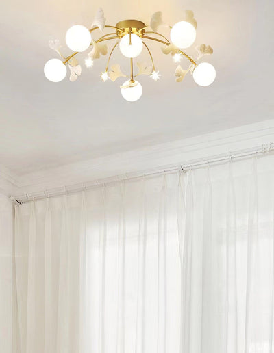 Celalaya Ceiling Lamp Ginkgo Glass for Living Room