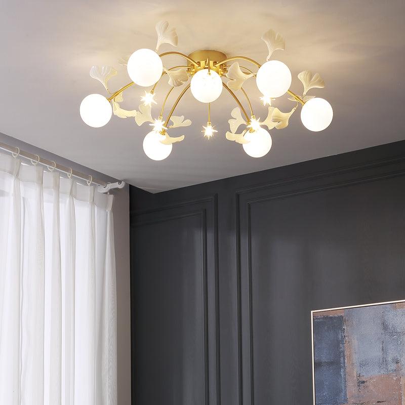 Celalaya Ceiling Lamp Ginkgo Glass for Living Room