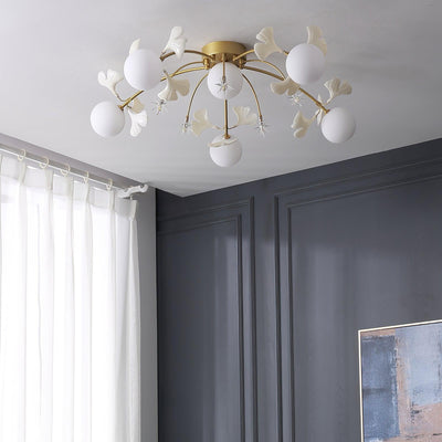 Celalaya Ceiling Lamp Ginkgo Glass for Living Room