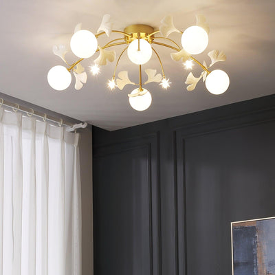 Celalaya Ceiling Lamp Ginkgo Glass for Living Room