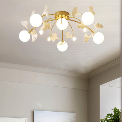 Celalaya Ceiling Lamp Ginkgo Glass for Living Room