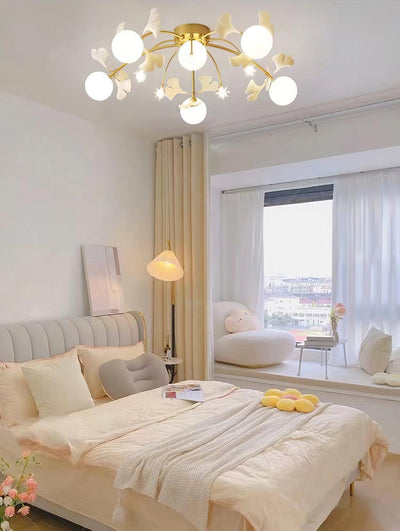 Celalaya Ceiling Lamp Ginkgo Glass for Living Room