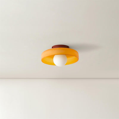 Solara Ceiling Lamp Orange Ring Playful Sculptural - Neutral Decor