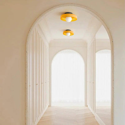 Solara Ceiling Lamp Orange Ring Playful Sculptural - Neutral Decor
