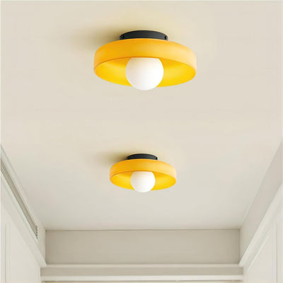 Solara Ceiling Lamp Orange Ring Playful Sculptural - Neutral Decor