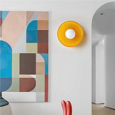 Solara Ceiling Lamp Orange Ring Playful Sculptural - Neutral Decor