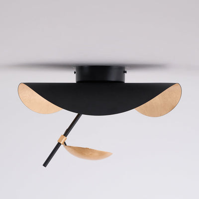 Solenena Ceiling Lamp Curved Shade and Gold Interior