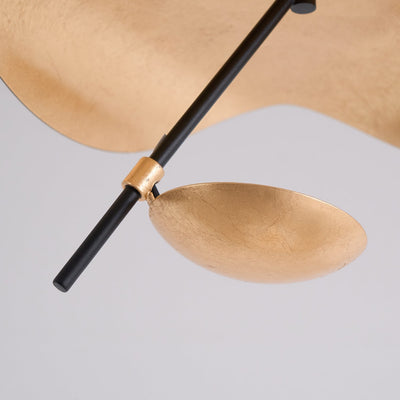 Solenena Ceiling Lamp Curved Shade and Gold Interior