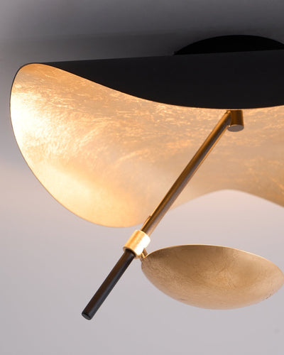 Solenena Ceiling Lamp Curved Shade and Gold Interior