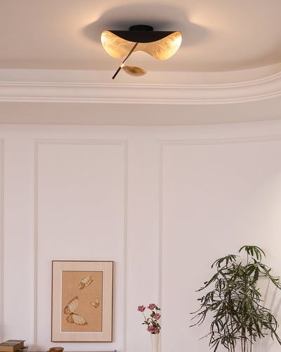 Solenena Ceiling Lamp Curved Shade and Gold Interior