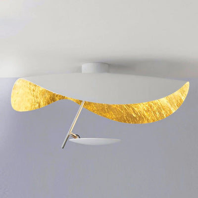 Solenena Ceiling Lamp Curved Shade and Gold Interior