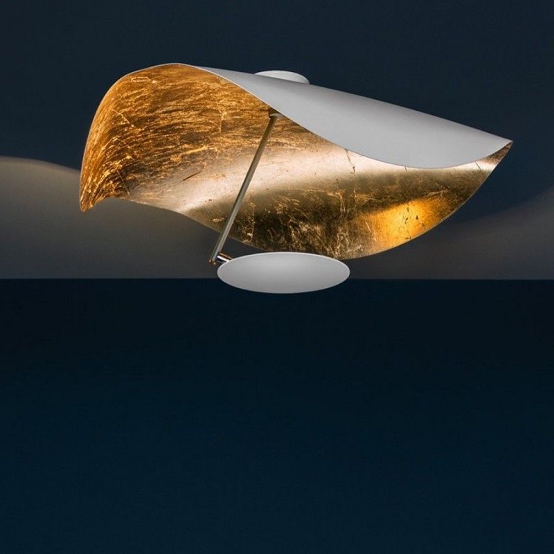 Solenena Ceiling Lamp Curved Shade and Gold Interior
